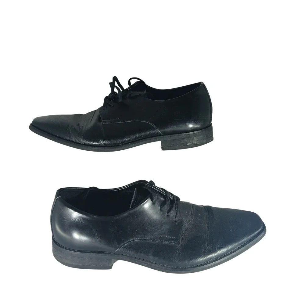 Calvin Klein Ramses Oxford Shoes 8 Black Leather Formal Business Dressy X1623